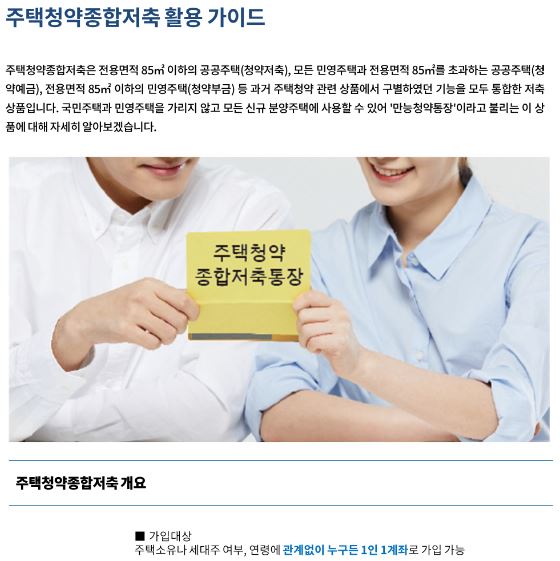 주택청약종합저축 활용 가이드